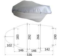 TELO RICOVERO MIS 2 PER BARCA DA 427cm a 488cm e larghezza 230cm BOAT COVER
