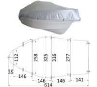TELO RICOVERO MIS 3 PER BARCA DA 488cm a 564cm e larghezza 239cm BOAT COVER