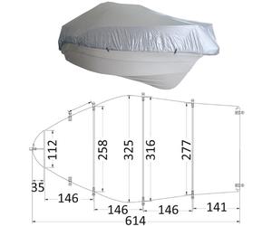 TELO RICOVERO MIS 3 PER BARCA DA 488cm a 564cm e larghezza 239cm BOAT COVER
