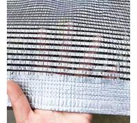 Telo riflettente in alluminio, 5 x 6 m, colore argento, per patio e giardino, con occhielli e fascette con zip, rete di protezione UV