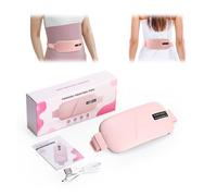 Telo Riscaldante Mestruale, con 5 Livelli di Calore e 4 Modalità di Massaggio a Vibrazione, per Alleviare il Dolore alla Schiena e i Crampi allo Stomaco, Regalo per Donne(Pink)