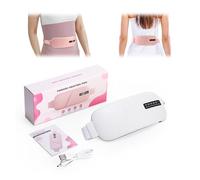 Telo Riscaldante Mestruale, con 5 Livelli di Calore e 4 Modalità di Massaggio a Vibrazione, per Alleviare il Dolore alla Schiena e i Crampi allo Stomaco, Regalo per Donne(White)