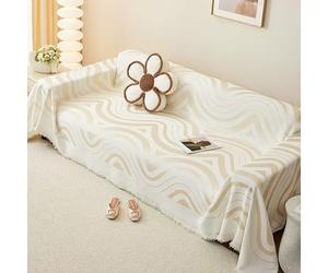 Telo Salva Divano Antiscivolo 1 2 3 4 Posti Copridivano Copertura Divano Per Divani A Angolare/Penisola Morbido Ciniglia Semplice Coperte Divano In Stile Country Per Cani Gatti Ribelli(180X130cm,A)