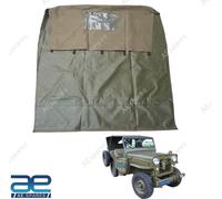 Telo Soft Top In Denim Verde Per Willys Jeeps CJ2A CJ3A AEs