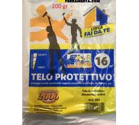 TELO TELI TELONE COPRITUTTO ANTIMACCHIA IN POLIETILENE 4x4 MT IMBIANCHINO 90 PZ