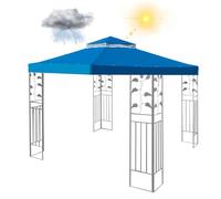 Telo Telone di Ricambio per Copertura Gazebo 300x300cm,Copertura di Ricambio per Tenda a Doppio Strato,Tetto di Ricambio Gazebo 3x3 Impermeabile Antracite(SOLO COPERTURA TOP) (Blue)
