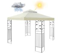 Telo Telone di Ricambio per Copertura Gazebo 300x300cm,Copertura di Ricambio per Tenda a Doppio Strato,Tetto di Ricambio Gazebo 3x3 Impermeabile Antracite(SOLO COPERTURA TOP) (Rice White)