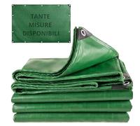 Telo/Telone Impermeabile Esterno - 3x3 METRI - ANTISTRAPPO - DURABILITA' 5 ANNI, Telo Copritutto Senza Elastici Inclusi, Telone Occhiellato Rinforzato, Verde, 110gr/mq