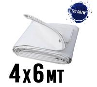 Telo telone impermeabile occhiellato mt 4x6 BIANCO- 120 gr/m²