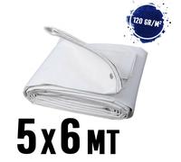 Telo telone impermeabile occhiellato mt 5x6 BIANCO 120 gr/m²