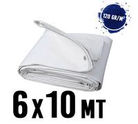 Telo telone impermeabile occhiellato mt 6x10 BIANCO 120 gr/m²