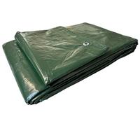 Telo Telone Occhiellato Antistrappo Impermeabile per coperture Polietilene Multiuso (4x5 metri, Verde 120 gr/mq)