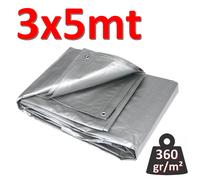 Telo telone occhiellato impermeabile mt 3x5 GRIGIO - 360 gr / m²