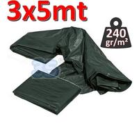 Telo telone occhiellato impermeabile mt 3x5 VERDE - 240 gr / m²