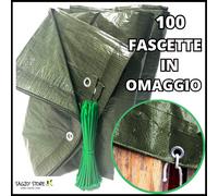 TELO TELONE OCCHIELLATO IMPERMEABILE VERDE COPRITUTTO PER ESTERNO IN POLIETILENE