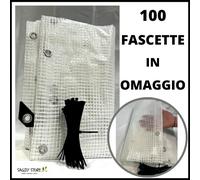 TELO TELONE OCCHIELLATO IN PVC IMPERMEABILE TRASPARENTE COPRITUTTO PER ESTERNO