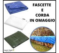 TELO TELONE OCCHIELLATO POLIETILENE COPERTURA IMPERMEABILE VERDE BIANCO BLU