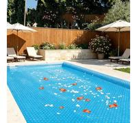 Telo Termico 2.9 x 3.9 m Tagliabile, Riscaldamento Piscina Pellicola Solare Spessore 400 µm Resistente Ai Raggi UV e All'Abrasione per Piscina Fuori Terra, Blu