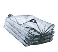 Telo Trasparente 100 x 150 cm Protezione Dal Vento, Protezione Solare, Telo Antistrappo Telone Protettivo di Copertura per Barche, Legno, Piscina, Mobili da Giardino, Auto, trasparente