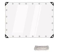 Telo Trasparente 2.4 x 3.7 m Impermeabile, Protezione Dal Vento Tessuto Trasparente Impermeabile Faccia Multiuso per Antipioggia Balcone Legno Pianta Giardino, A
