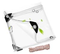 Telo Trasparente 270 x 270 cm con Occhielli Telone Trasparente con Occhielli per Esterni Pieghevole per Giardino, Balcone, Cantiere e Recinzioni, Colore trasparente