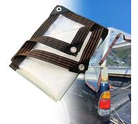 Telo Trasparente for Esterno Occhiellato 1 3 6 14 27 35 43 50 m, Telone Impermeabile Antistrappo con Corda, Telone di Copertura Antipioggia for Balcone Pianta Terrazze(9x11m)