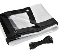 Telo Trasparente Impermeabile 3x7m, Telo Trasparente con Occhielli E Corda, Telo di Copertura Resistente, Resistente all'Usura E al Freddo, per Tetto, Campeggio, Esterno, Clear,Transparent, 4x8m