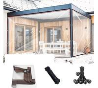 Telo trasparente impermeabile resistente in PVC con occhielli | Cancella più dimensioni: serra, patio, portico sul tetto, campeggio(6.5x9.8 FT)