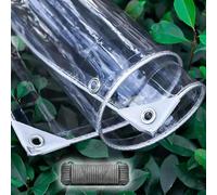 Telo Trasparente in Vinile, Telo di Copertura Impermeabile con Occhielli e Corda, Telo da 0,39 mm per Recinzione di Patio,Tettoia Antipioggia per Esterni, Copertura per pollai,1x4m/3.3x13ft