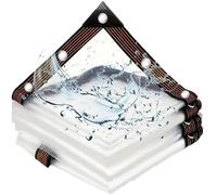 Telo Trasparente Occhiellato 85 x 455 cm Telo Antipioggia per Esterno 80 G M², Robusto, Spesso, Resistente Al Gelo con Corda di Fissaggio da 5 M per Giardino, Tetto, B