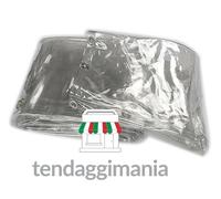 TELO TRASPARENTE OCCHIELLATO PVC PLASTICA PESANTE IMPERMEABILE COPERTURA CRISTAL