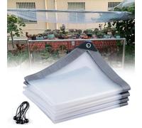 Telo trasparente per esterno, telone trasparente impermeabile, teloni impermeabili occhiellati,0.12 mm teli trasparenti plastica copertura per mobili da giardino Gazebo Piante(3.5x12 m)