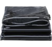 Telo Trasparente PVC Impermeabile Nero 400g/m² per Esterni, 1,2x3m, 1.2x3m | Film protettivo resistente agli agenti atmosferici per giardino, campeggio e coperture esterne