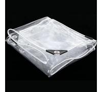 Telo trasparente/Telone impermeabile in PVC resistente, copertura antipioggia for esterni, tettoia parasole resistente ai raggi UV con angoli rinforzati occhielli in alluminio(4x4m)