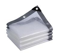 Telo trasparente, teloni in plastica pesante impermeabili, telone con occhielli, 150g/m², 0,3 mm, copertura impermeabile per pollaio, vivaio, serra, giardino(4m x 6m)