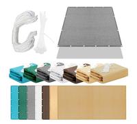 Telo Vela Ombreggiante 175 x 260 cm Protezione Raggi UV Rete Parasole Antipioggia, Antivento e Resistente Al Sole Adatto per Giardino Terrazzo e Campeggio, Grigio Chiaro
