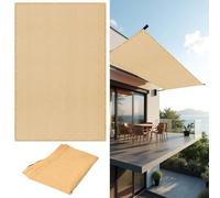 Telo Vela Ombreggiante 200 x 370 cm Protezione UV 98% Traspirante Rete Termica Protección Rayos UV con Corda di Fissaggio per Giardino, Terrazza, Piscina e Esterni, Giallo sabbia
