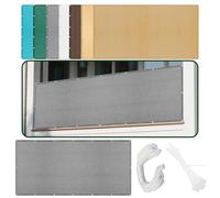 Telo Vela Ombreggiante 260 x 430 cm Protezione Antivento 98% Anti UV Rete Ombreggiante con Anelli con Occhielli e Fune per Esterno, Giardino e Terrazza, Piscina, Grigio Chiaro