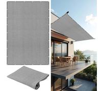 Telo Vela Ombreggiante 350 x 440 cm Protezione UV 98% Traspirante Rete Termica Protección Rayos UV con Corda di Fissaggio per Giardino, Terrazza, Piscina e Esterni, Grigio Chiaro