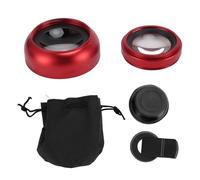 Telobiettivo per LiIphone 2 in 1, 0.45X Ultra Wide Angle Lens e 12.5X Macro Lens Alta Definizione per Smartphone e Tablet Ideale per Fotografia Creativa e Vlog (Red)