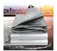 Telone argentato da 160 g/m², resistente, impermeabile, telo per terreno da giardino, con occhielli, per mobili e roulotte, telo di copertura in PE per campeggio e pesca, 7 x 12 m