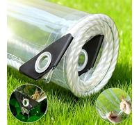 Telone con Occhielli 145 x 165 cm Impermeabile, Trasparente, Resistente Alle Intemperie, Pieghevole Trasparente con Occhielli per Balcone, Mobili da Giardino, A