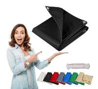Telone con Occhielli 85 x 200 cm Antipolvere, Antipioggia, Antistrappo, Tendone da Esterno Coperture Esterne Varie Dimensioni e Colori, per Piscina Auto, Mobili, Giardino, Nero