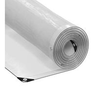Telone con occhielli trasparente 5x5 m in polietilene resistente alle intemperie, con bordi in corda di nylon e angoli in plastica, ideale per pacciamatura da giardino, protezione dalle erbacce