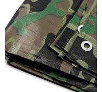 Telone di copertura, 3 x 4 m, mimetico, impermeabile, con 1 magnete per immagine, con occhielli, per attività all'aperto (3 x 4 m, telo militare)