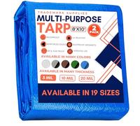 Telone di copertura blu, impermeabile, per tenda, barca, camper o copertura piscina, confezione da 2 pezzi 2,4 x 3 m, resistente