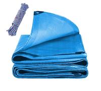 Telone di Copertura con Occhielli 210 x 460 cm Antimuffa Telone Rinforzato Occhiellato Universale per Mobili da Giardino, Trampolino Auto, Blu