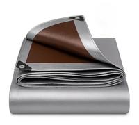 Telone di copertura con occhielli, impermeabile, grigio, universale, antistrappo, resistente ai raggi UV, antimuffa, 210 g/m², teloni in diverse misure (5 m x 5 m)