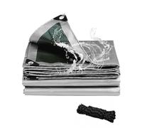 Telone di copertura con occhielli, impermeabile, in polietilene, multiuso, resistente ai raggi UV, resistente agli strappi, per mobili da giardino, legno, piscina, trampolino, auto, camion (3 x 4 m)