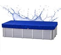 Telone di copertura rettangolare per piscine da 400 x 200 cm, dimensioni del telone 480 x 280 cm, colore blu, per piscina estiva e invernale, 200 g/m², in polietilene, doppio rivestimento, resistente